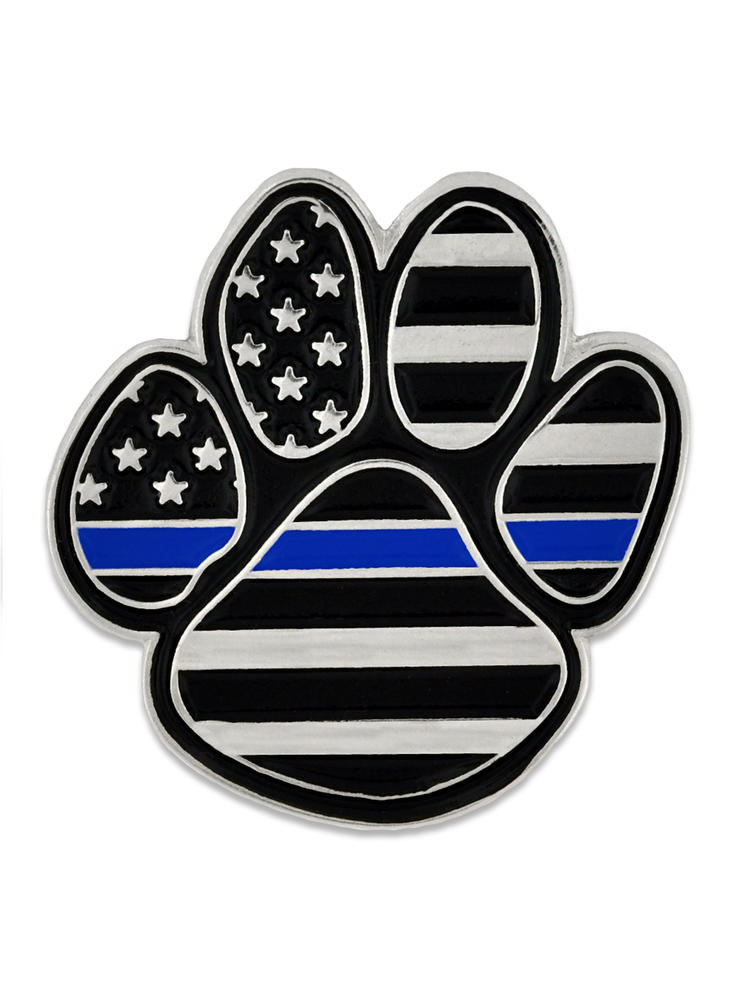 A black, white, and blue K-9 paw. Not an images of an actual dogs paw